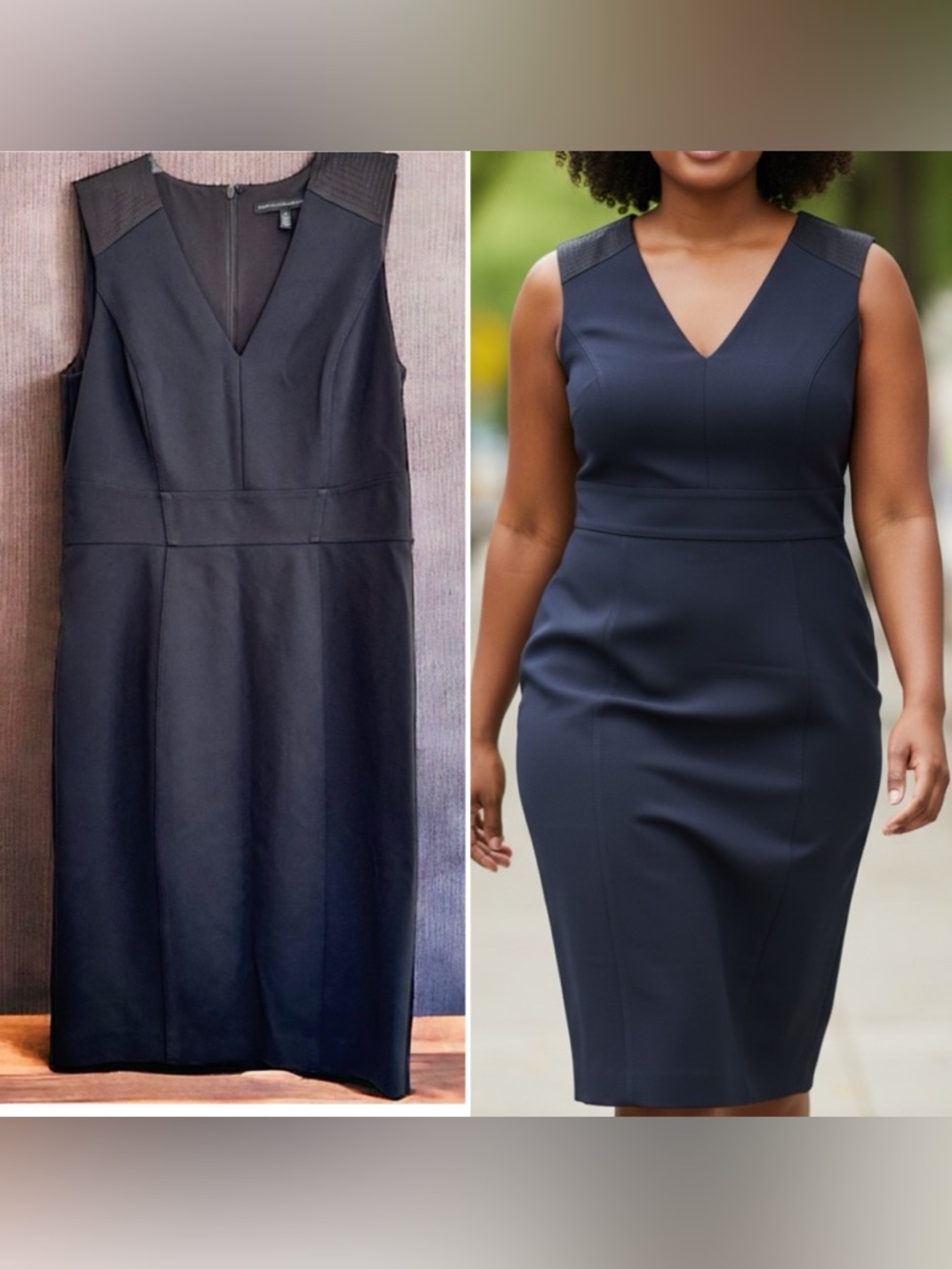 WHITE HOUSE BLACK MARKET SHEATH BLACK DRESS SIZE 12. SLEEVELESS, LINED, BACK ZIP